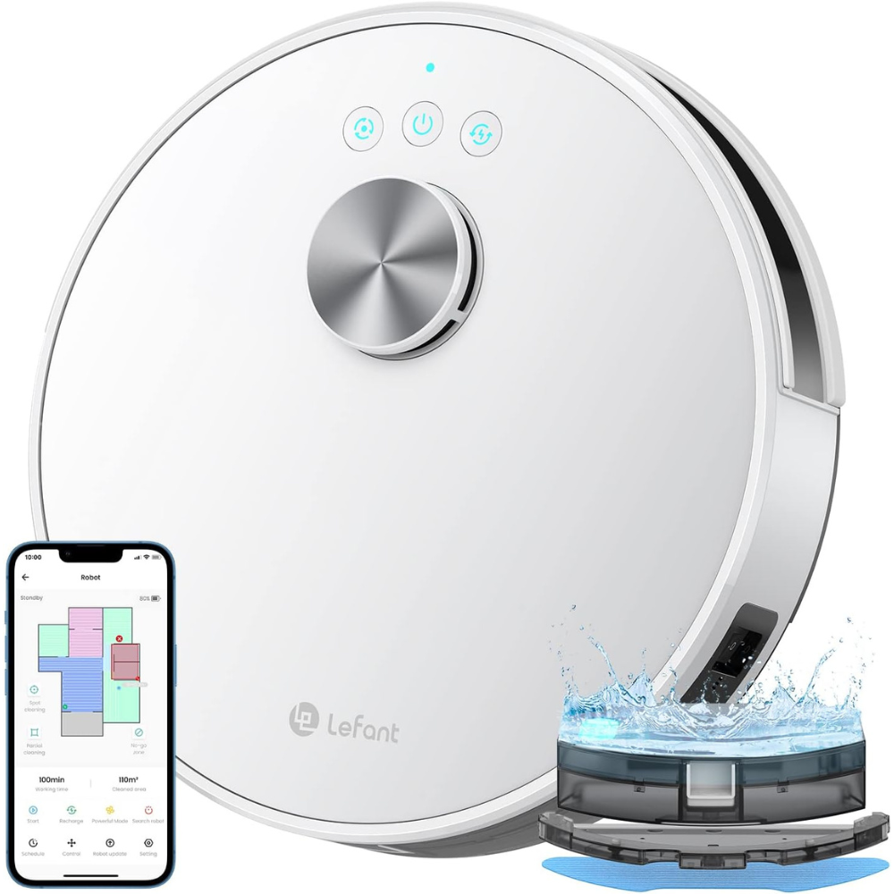 Aspirateur Robot Connecté avec Station Intelligente et Serpillière Lidar 4000Pa