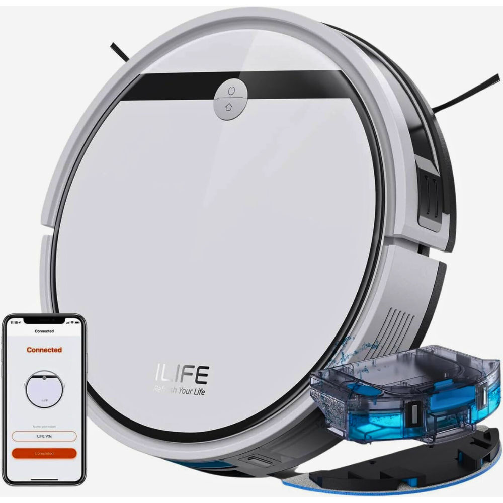 Aspirateur Robot Poils Animaux Silencieux Compatible Alexa 3000Pa