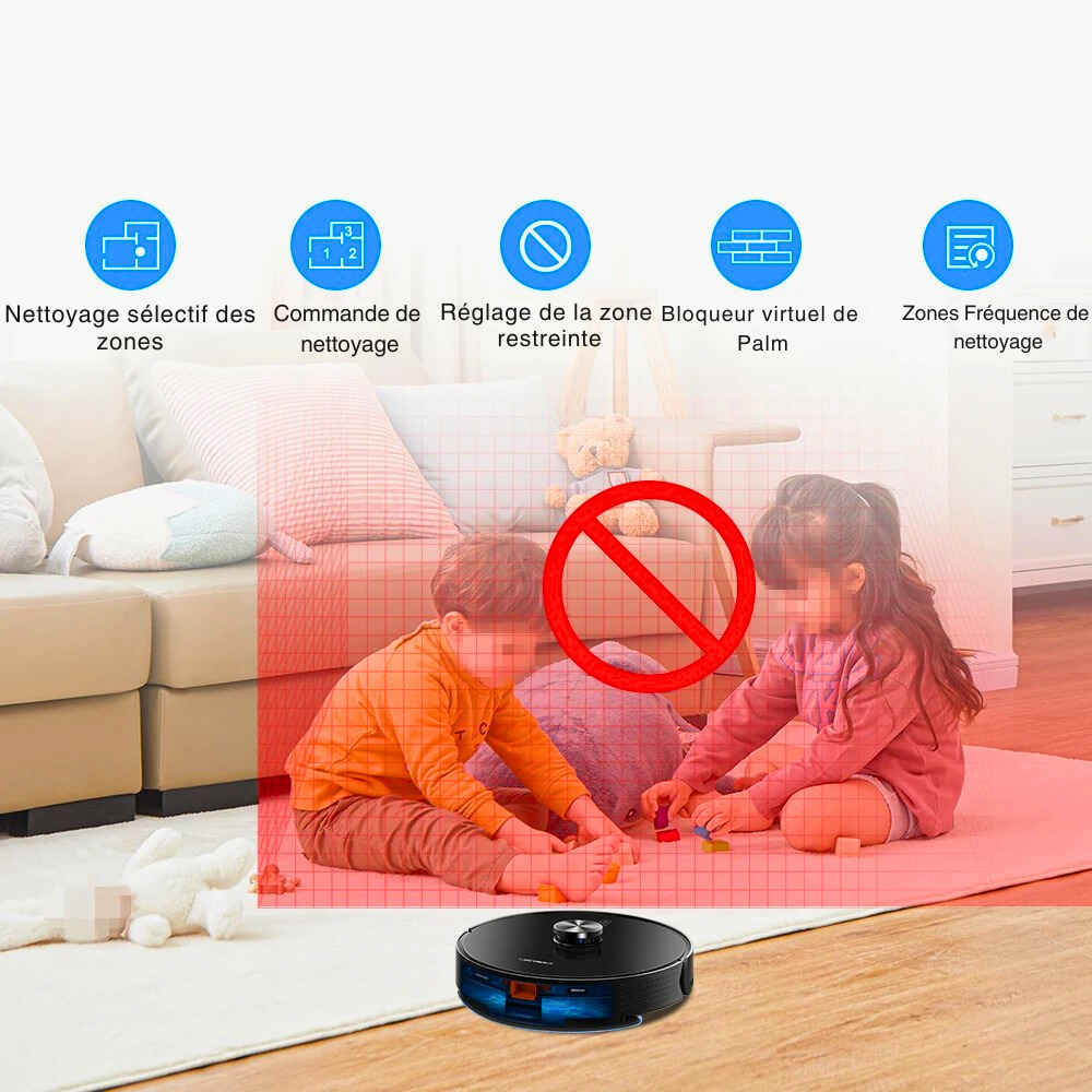 Aspirateur Robot Poils Animaux Intelligent avec Lidar et Nettoyage Multi-étages