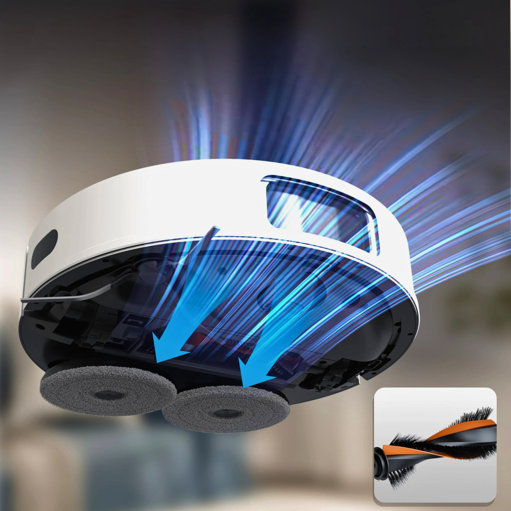 Aspirateur Robot Laveur avec Station Automatique 8000Pa et Serpillière Relevable