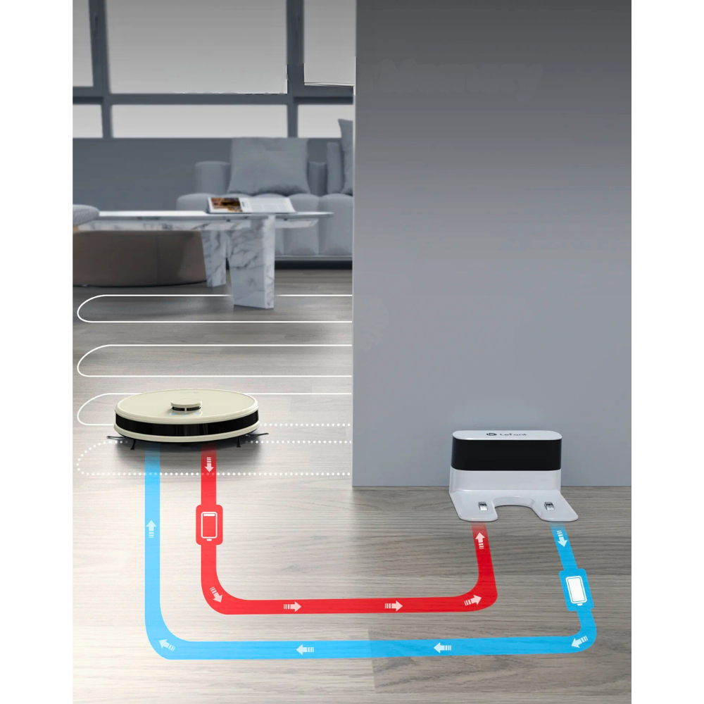 Aspirateur Robot Connecté avec Station Intelligente et Serpillière Lidar 4000Pa