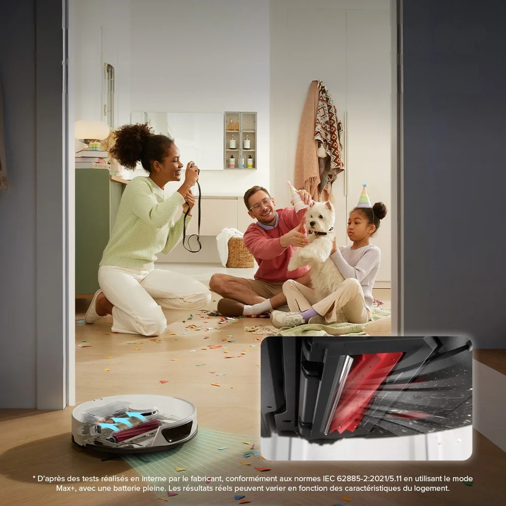 Aspirateur Robot Connecté avec Station Intelligente Tout-en-Un 5500Pa