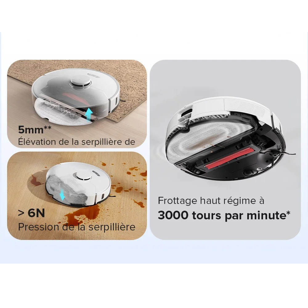 Aspirateur Robot Connecté avec Station Intelligente Tout-en-Un 5500Pa