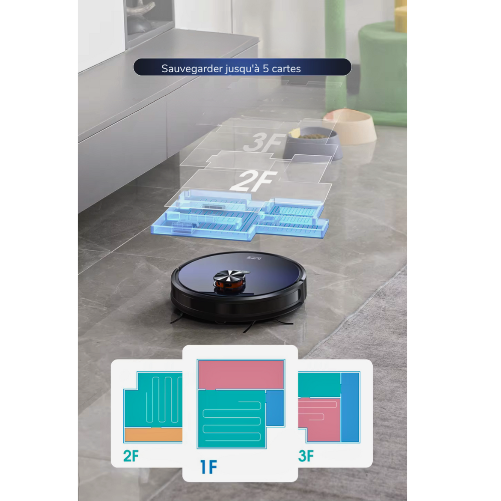 Aspirateur Robot Connecté avec Station Intelligente Auto-Vidange 3000Pa