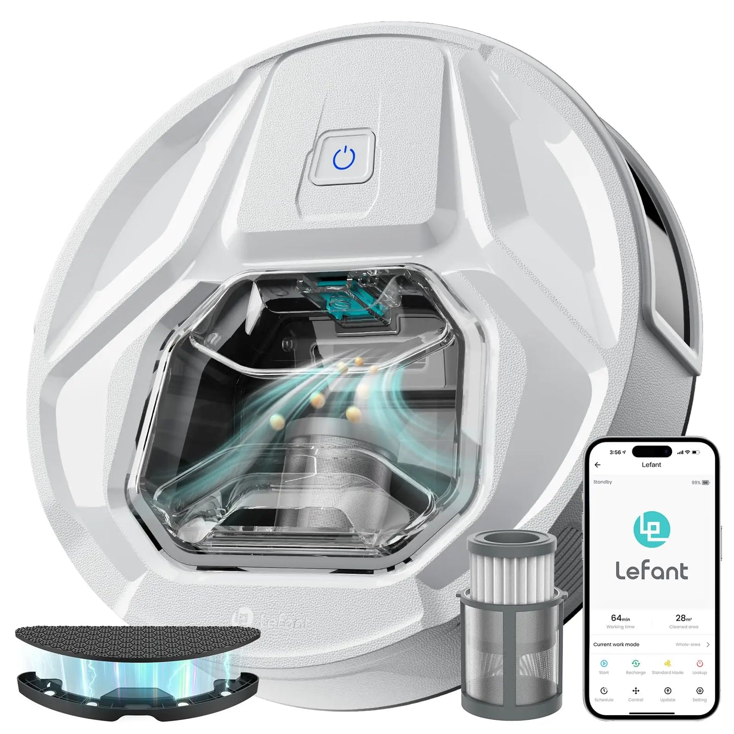 Aspirateur Robot Poils Animaux et Tapis avec Serpillière Puissante 6000Pa