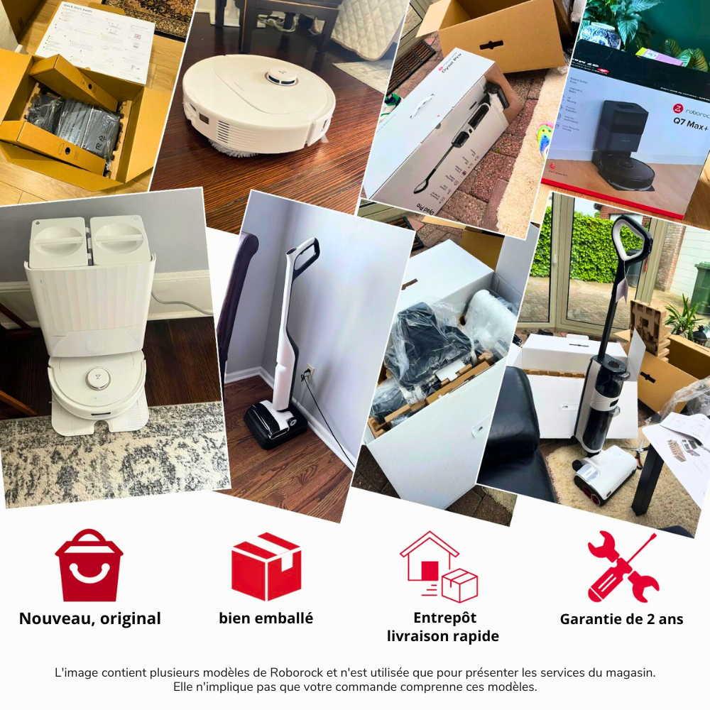 Aspirateur Robot Connecté avec Station Intelligente Tout-en-Un 5500Pa