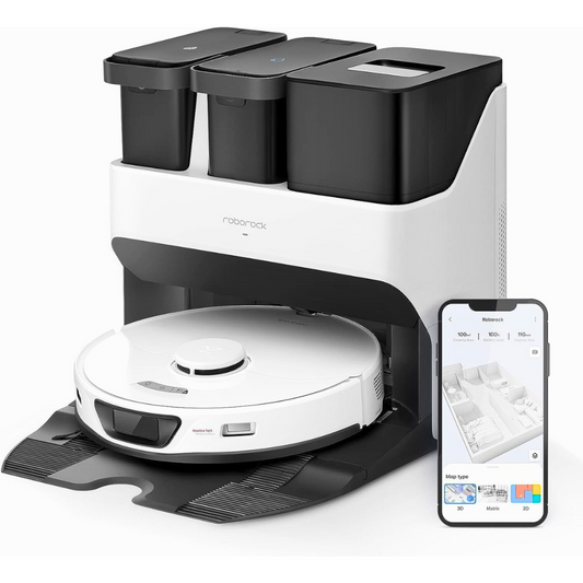 Aspirateur Robot Connecté avec Station Intelligente Tout-en-Un 5500Pa