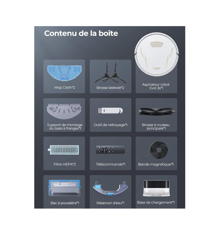Aspirateur Robot Poils Animaux et Lavage Sols Connecté 5000Pa