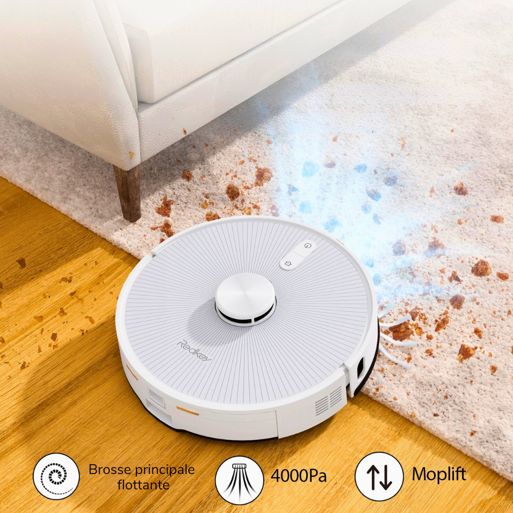 Aspirateur Robot Connecté avec Station Intelligente LDS et Serpillière 4000Pa