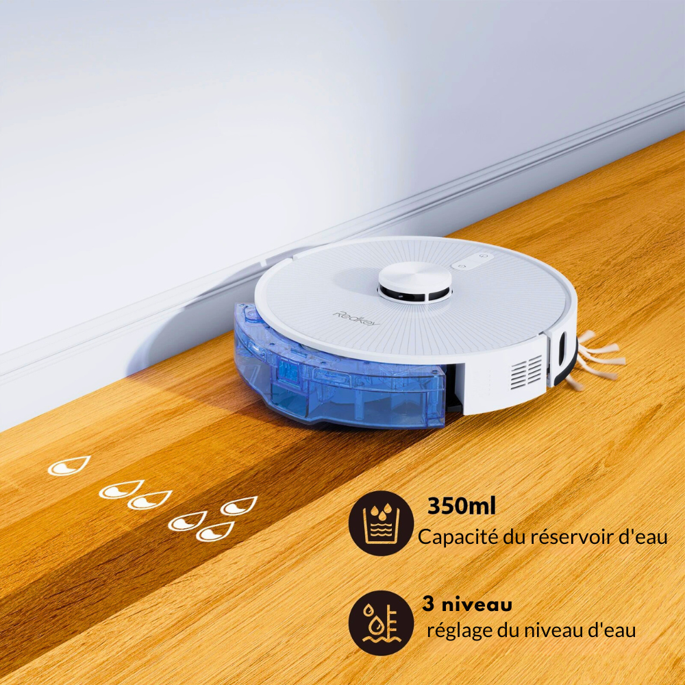 Aspirateur Robot Connecté avec Station Intelligente LDS et Serpillière 4000Pa