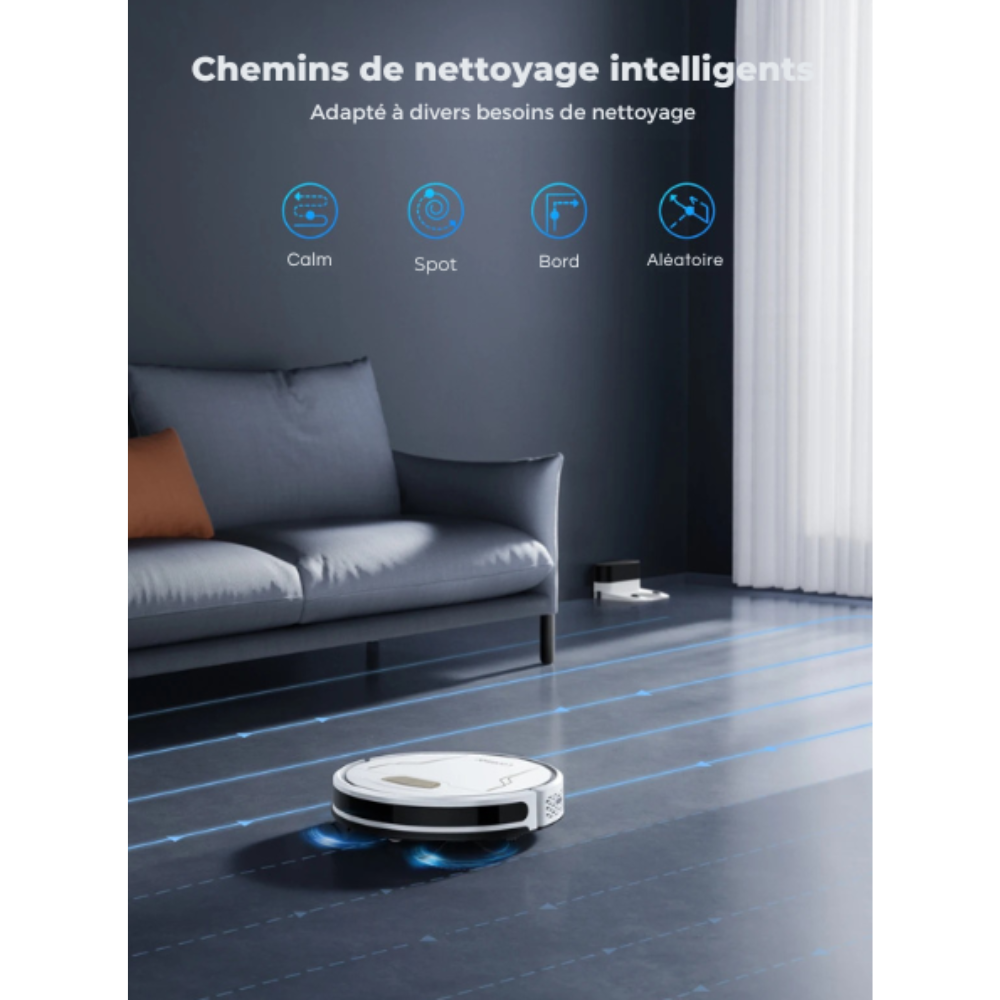 Aspirateur Robot Poils Animaux et Lavage Sols Connecté 5000Pa